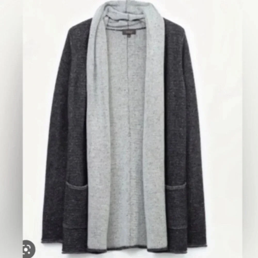 Aritzia Babaton Dark Grey Wool Cashmere Blend Open Front Cardigan Size XS